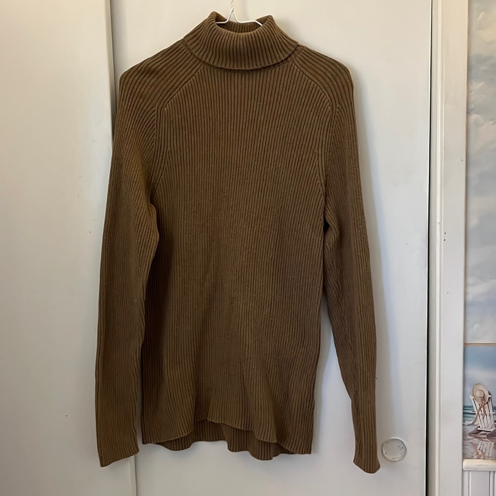 H&M Brown Ribbed Turtle Neck Sweater Dress